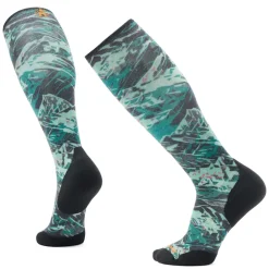 Socks|Socks-Smartwool Ski Green Slopes Print Over the Calf Socks Black