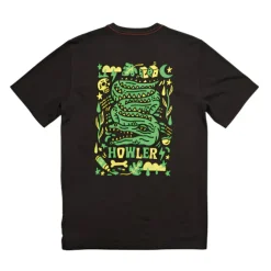 T-Shirts-Howler Brothers Slithering Gators Cotton Pocket T-Shirt Black