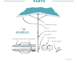 Tents|Sunshades-Solbello Beach Shade Blue