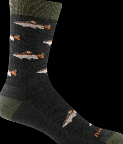 Socks-Darn Tough Spey Fly Crew Lightweight Lifestyle Socks for Men Charcoal