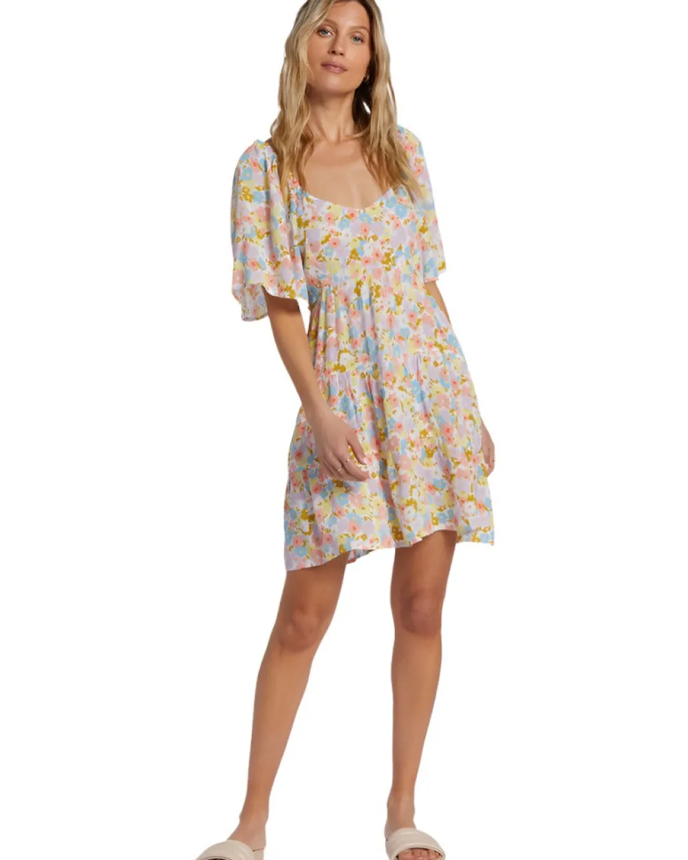 Dresses & Rompers-Billabong Take a Chance Babydoll Dress (SALE) Salt Crystal