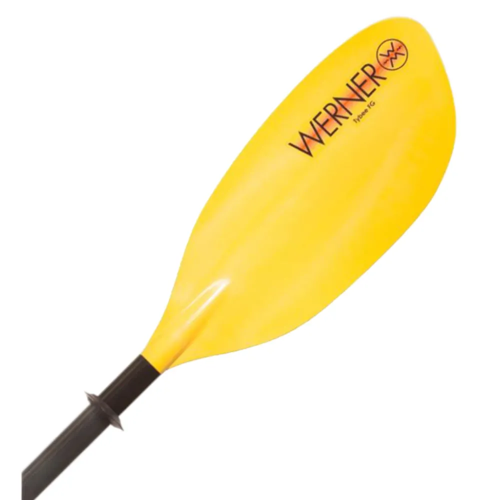 Sup & Kayak-Werner Paddles Tybee Fiberglass 2-Piece Straight Shaft Paddle Yellow