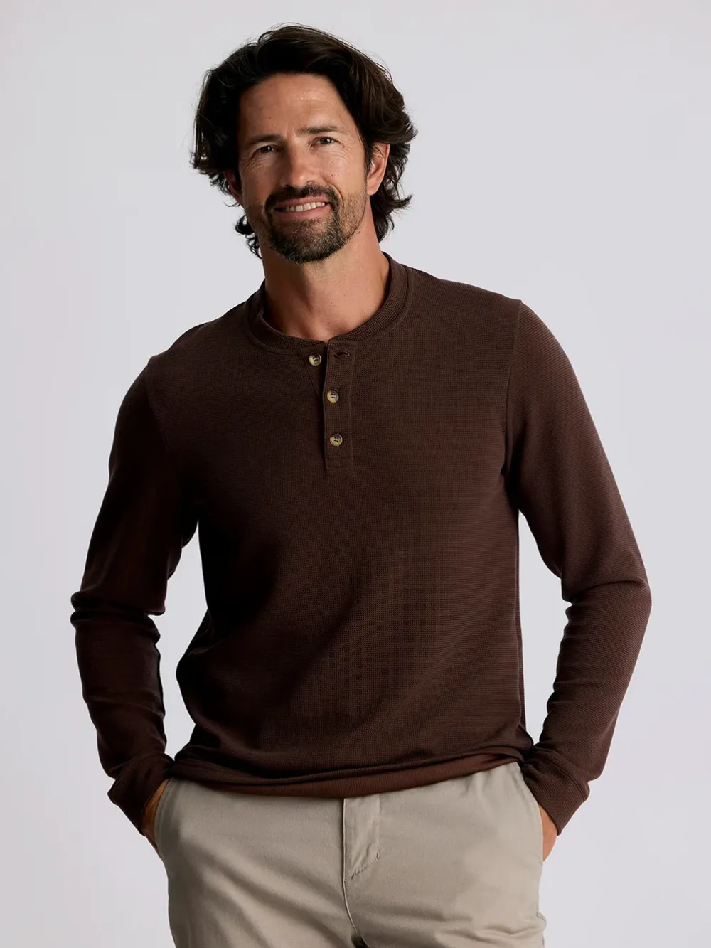 Performance|Shirts-Free Fly Apparel Waffle Long Sleeve Henley for Men (SALE)