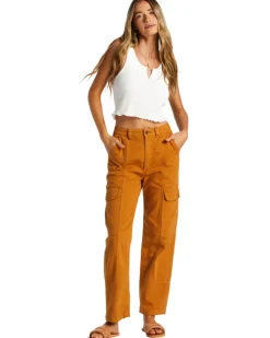 Pants-Billabong Wall To Wall Denim Cargo Pant for Women (FINAL SALE) Cider