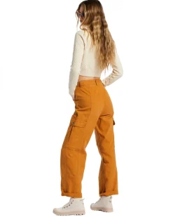 Pants-Billabong Wall To Wall Denim Cargo Pant for Women (FINAL SALE) Cider